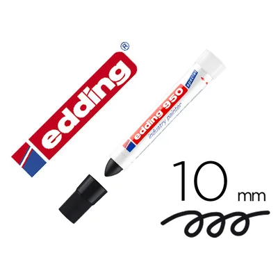 EDDING Marcador Edding Permanente 950 Pasta Opaca Negra Punta Redonda 10 MM para Superficies Oxidadas/rugosas