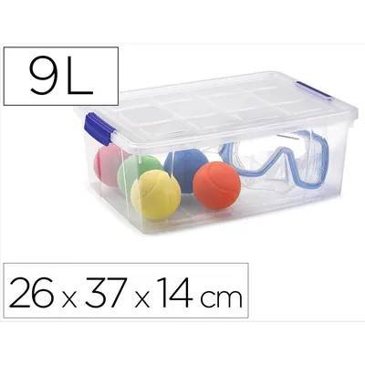PLASTICFORTE Contenedor Plastico Plasticforte 9 Litros N 29 Transparente con Tapa 260X370X140 MM