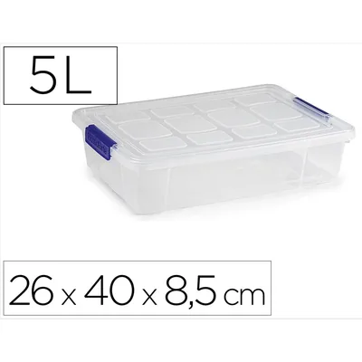 PLASTICFORTE Contenedor Plastico Plasticforte 5 Litros N 30 Transparente con Tapa 260X400X85 MM