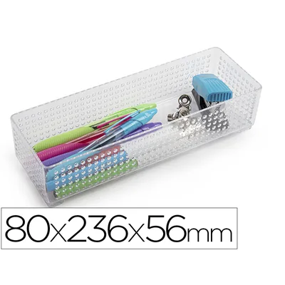 PLASTICFORTE Organizador de Sobremesa Plasticforte Transparente N 3 80X236X56 MM