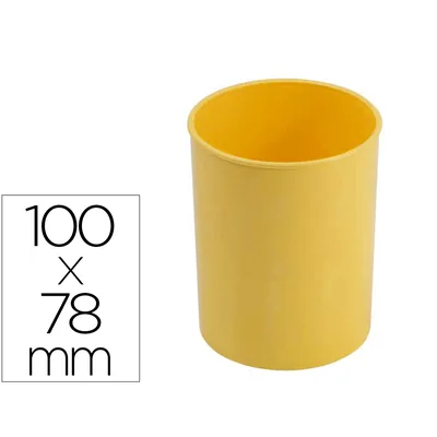 FAIBO Cubilete Portalapices Faibo Amarillo Pastel Opaco Plastico Diametro 78 MM ALT0 100 MM