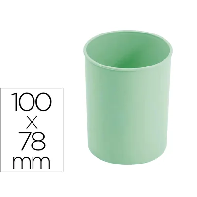 FAIBO Cubilete Portalapices Faibo Verde Pastel Opaco Plastico Diametro 78 MM Alto 100 MM
