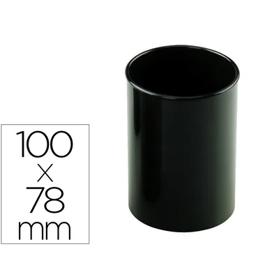 FAIBO Cubilete Portalapices Faibo Negro Opaco Plastico Reciclado Diametro 78 MM Alto 100 MM Alto
