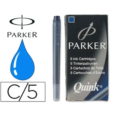 PARKER Tinta Estilografica Parker Azul Permanente Caja de 5 Cartuchos