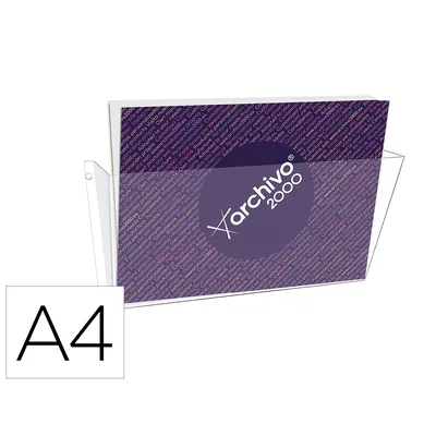 ARCHIVO 2000 Expositor Mural Archivo 2000 DIN A4 Horizontal 1 Compartimento Plastico Transparente 80X365X180 MM