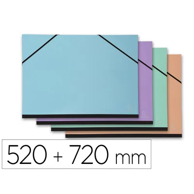 EXACOMPTA Carpeta Dibujo Exacompta Aquarel 520X720 MM con Gomas Colores Pastel Surtidos