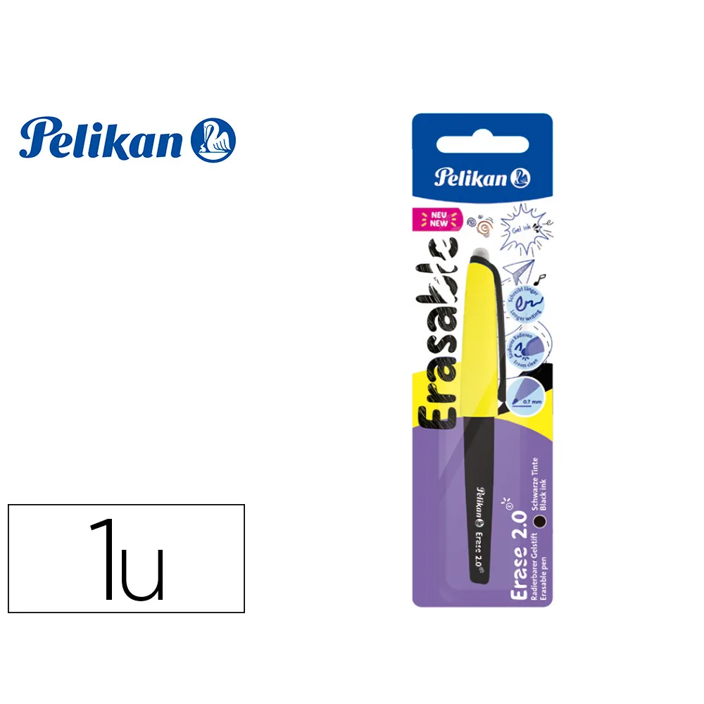 Roller Pelikan Erase 2.0 Borrable Punta 0,7 MM Tinta Gel Color Negro