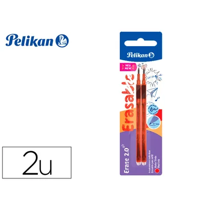 PELIKAN Recambio Roller Pelikan Erase 2.0 Color Rojo Blister de 2 Unidades