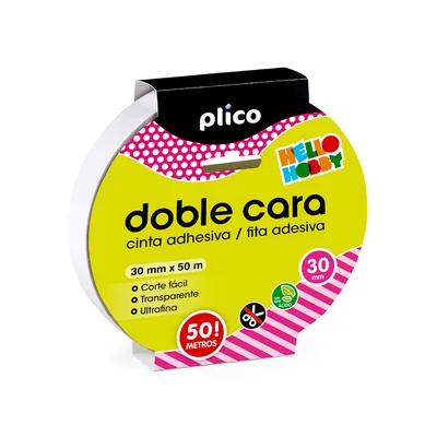 PLICO Cinta Adhesiva Plico Doble Cara Transparente 50 M X 30 MM