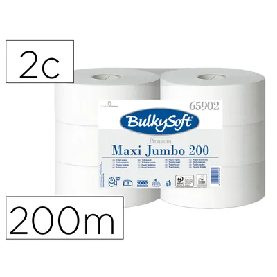 BLANCA Papel Higienico Ofyhostel Bulkysoft Liso 2 Capas Longitud 200 M