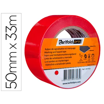 DJOIS Cinta Adhesiva Djois para Marcaje y Señalizacion de Suelo 33 M X 50 MM Color Rojo