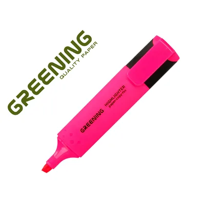 GREENING Rotulador Greening Fluorescente Punta Biselada Rosa