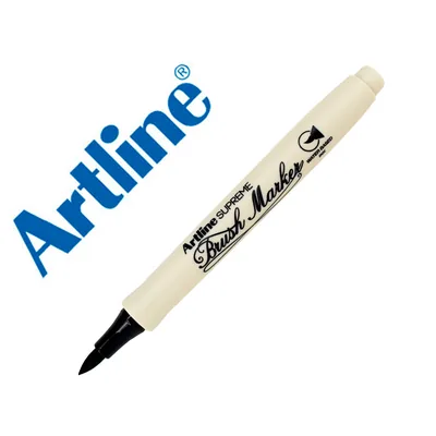 ARTLINE Rotulador Artline Supreme Brush Epfs Pintura Base de Agua Punta Tipo Pincel Trazo Fino Negro