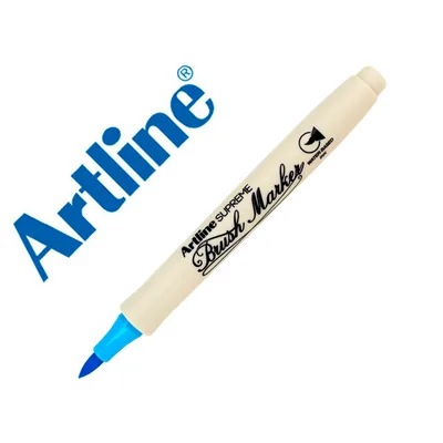 ARTLINE Rotulador Artline Supreme Brush Epfs Pintura Base de Agua Punta Tipo Pincel Trazo Fino Azul Claro