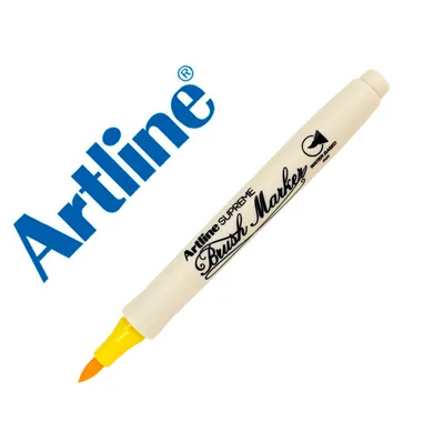 ARTLINE Rotulador Artline Supreme Brush Epfs Pintura Base de Agua Punta Tipo Pincel Trazo Fino Amarillo