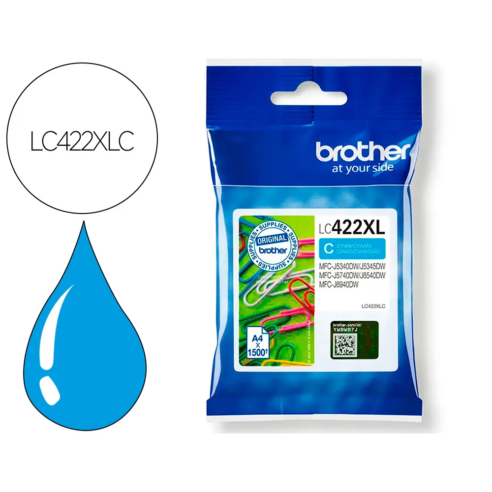 Ink-jet Brother LC-422XLC Cyan MFC-J5340DW / MFC-J5740DW / MFC-J6540DW / MFC-J6940DW 1500 Paginas