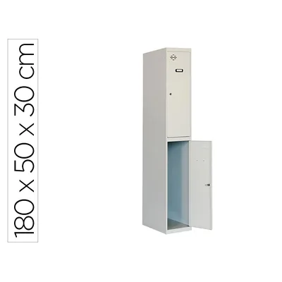 SIMONRACK Taquilla Metalica Simonrack 2 Puertas con Cerradura Montada Respiradero y Etiquetero Gris/gris 1800X500X300 MM