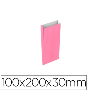 BASIKA Sobre Papel Basika Celulosa Rosa con Fuelle Xxs 100X200X30 MM Paquete de 25 Unidades
