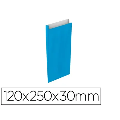 BASIKA Sobre Papel Basika Celulosa Celeste con Fuelle Xs 120X250X30 MM Paquete de 25 Unidades