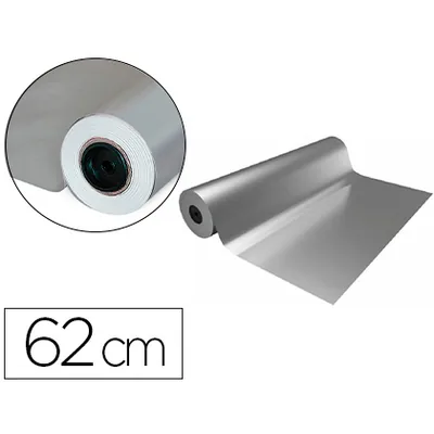 BASIKA Papel de Regalo Basika Metalizado Plata Bobina Ancho 62 CM Longitud 80 M