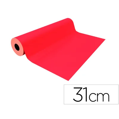 BASIKA Papel de Regalo Basika Metalizado Rojo Bobina Ancho 31 CM Longitud 80 M