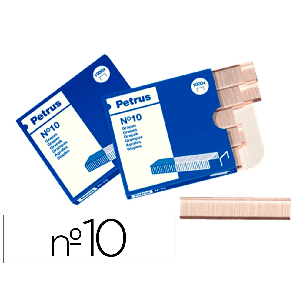 Grapas Petrus N 10 Galvanizada Caja de 1000 Unidades