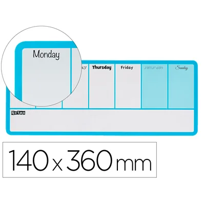 NOBO Planificador Semanal Nobo Magnetico Color Azul 140X360 MM