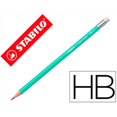 STABILO Lapices de Grafito con Goma Stabilo Swano Mina 2,2 MM Dureza Hb Verde Pastel