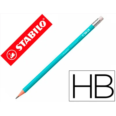STABILO Lapices de Grafito con Goma Stabilo Swano Mina 2,2 MM Dureza Hb Azul Pastel