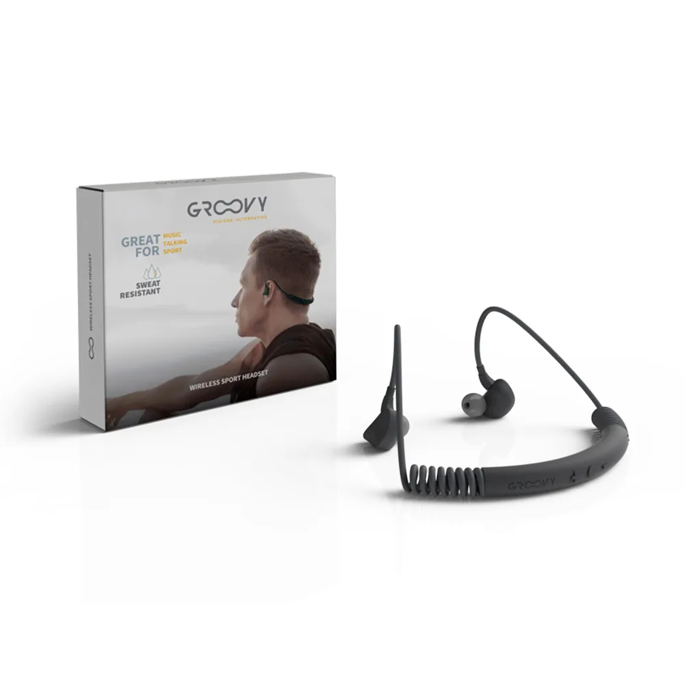 Auriculares Groovy Sport Bluetooth Neckband con Microfono Color Gris Oscuro