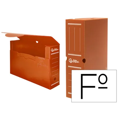 PLA Caja Archivo Definitivo Plastico Liderpapel Lomo 100 MM Marron 360X100X260 MM