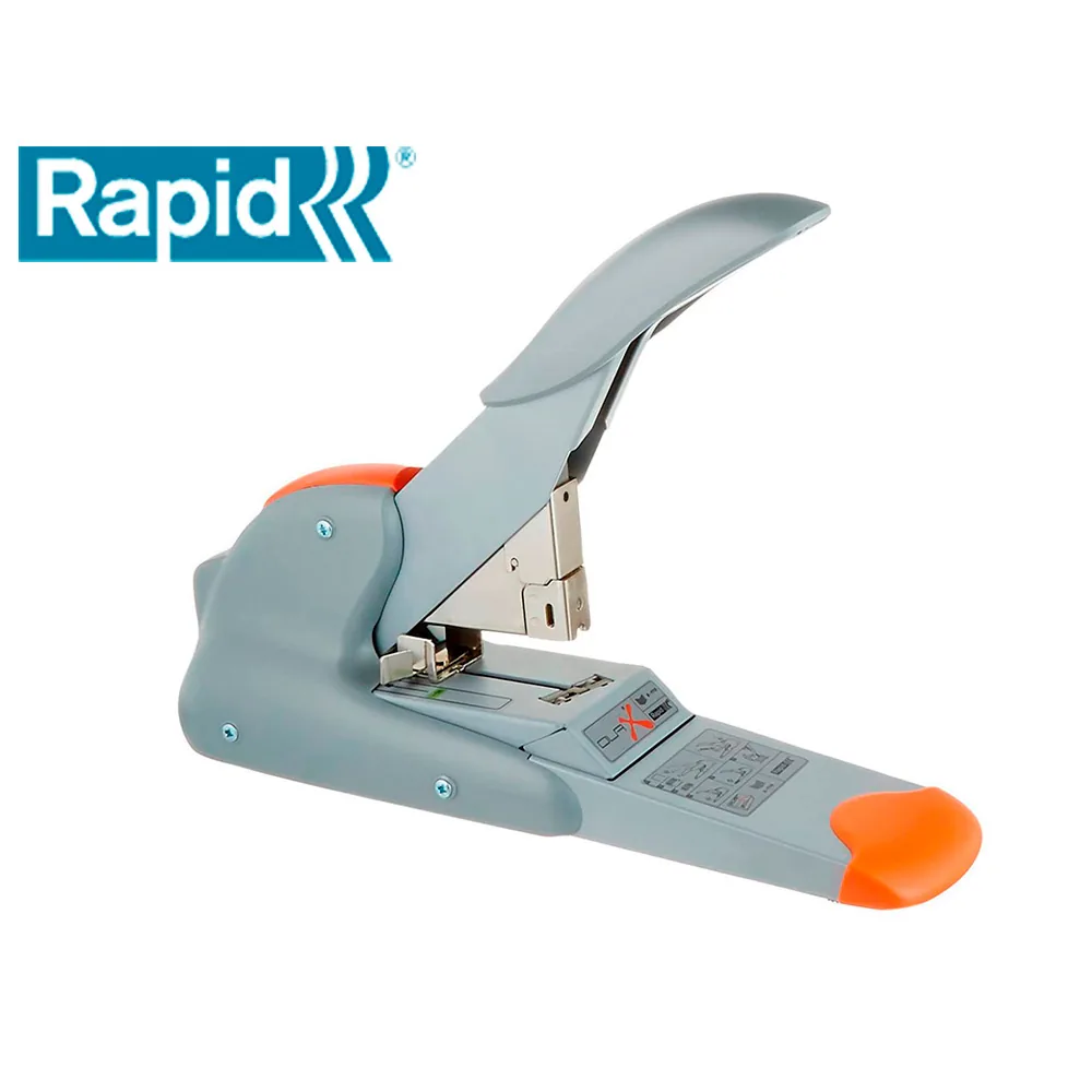 Grapadora Rapid Duax Capacidad de Grapado 170 Hojas Usa Grapas Duax Color Plata/naranja
