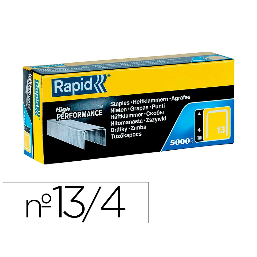 Grapas Rapid 13/4 MM Galvanizada Caja de 5000 Unidades