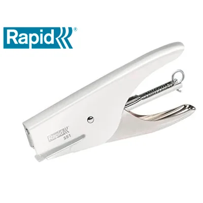 RAPID Grapadora Rapid de Tenaza S51 Metalica Capacidad de Grapado 15 Hojas Usa Grapas 21/4 Cromada