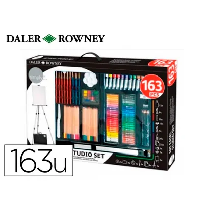 DALER ROWNEY Set de Pinturas Daler Rowney 163 Piezas con Caballete de Aluminio Plegable 500X70X727 MM