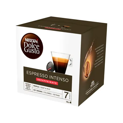 DOLCE GUSTO Cafe Dolce Gusto Espresso Intenso Descafeinado Intensidad 7 Monodosis Caja de 16 Unidades