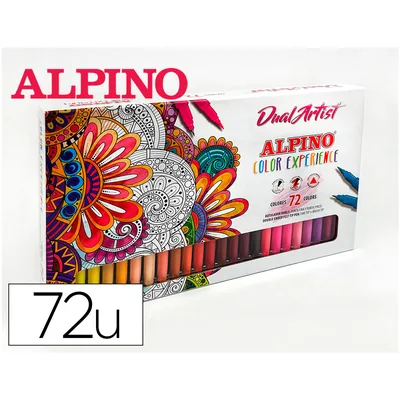 ALPINO Rotulador Alpino Dual Artist Doble Punta Color Experience Estuche de 72 Unidades Colores Surtidos