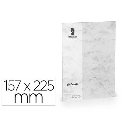 ROSSLER COLORETTI Sobre Rossler Coloretti C5 Color Marmol Gris 157X225 MM Pack de 5 Unidades