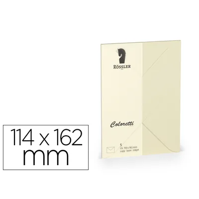 ROSSLER COLORETTI Sobre Rossler Coloretti C6 Ministro Color Crema 114X162 MM Pack de 5 Unidades