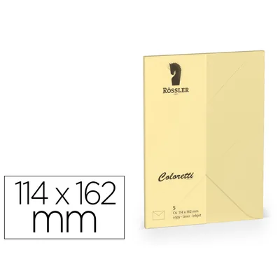 ROSSLER COLORETTI Sobre Rossler Coloretti C6 Ministro Color Marron Arena 114X162 MM Pack de 5 Unidades