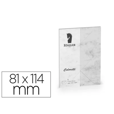 ROSSLER COLORETTI Sobre Rossler Coloretti C7 Color Marmol Gris 81X114 MM Pack de 5 Unidades