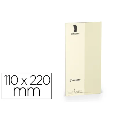 ROSSLER COLORETTI Sobre Rossler Coloretti Dl Americano Color Crema 110X220 MM Pack de 5 Unidades