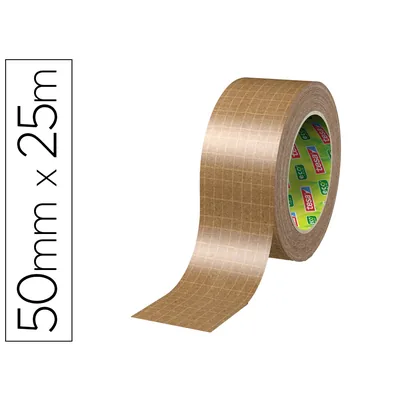 TESA Cinta Adhesiva Tesa Eco Papel Ultrafuerte Color Kraft 25 M X 50 MM para Embalaje