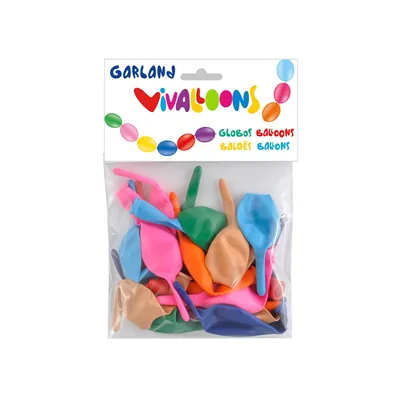 VIVALLOONS Globo 100% Latex Biodegradable Blister de 20 Unidades Colores Surtidos