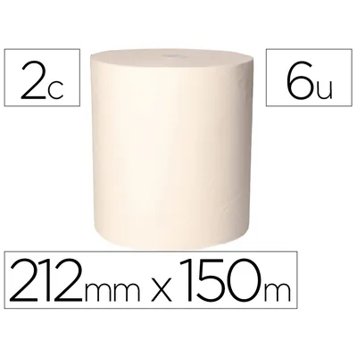 BUNZL Papel Secamanos Bunzl Greensource 2 Capas Celulosa Blanca 212 MM X 150 M con Sistema Autocorte Paquete de
