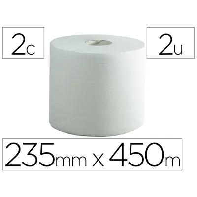 BUNZL Papel Secamanos Bunzl Greensource Air Laid 2 Capas Celulosa Blanca 235 MM X 450 M Paquete de 2 Rollos