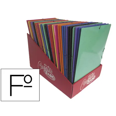SARO Carpeta Gomas Solapas Saro Carton Folio Colores Surtidos