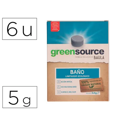 BUNZL Limpiador de Baños Bunzl Greensource Ecologico Pastilla de 5 G Paquete de 6 Unidades