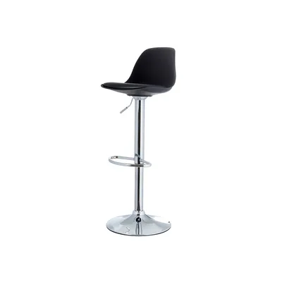 PAPERFLOW Taburete Paperflow Bobba Pie Aluminio Asiento Negro Lote de 2 Unidades