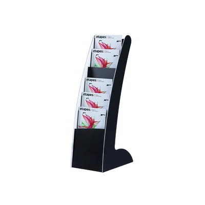 PAPERFLOW Expositor Paperflow Courbo Slim de Suelo Movil Doble Cara 6 Casillas Color Negro